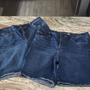 Seven7 Dark Blue Denim Bermuda Shorts - Pair